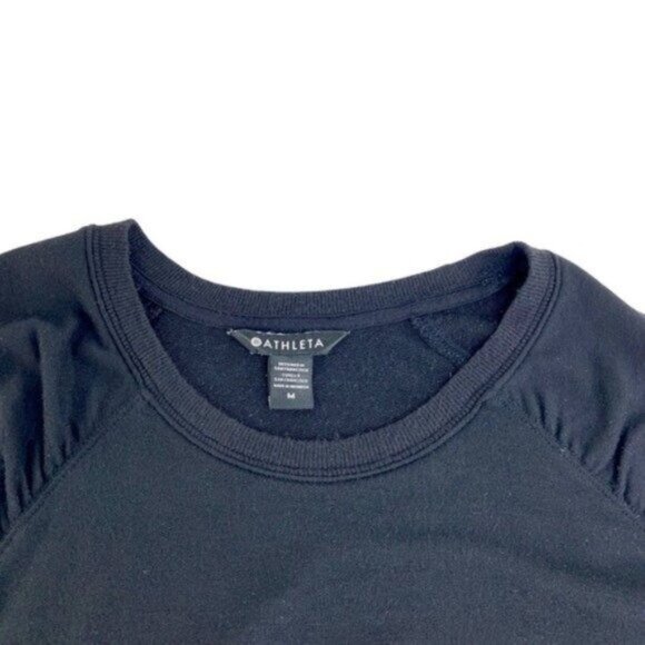 Athleta Black Pullover Lightweight Retroplush Crewneck Sweater - Picture 3 of 4